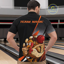 Load image into Gallery viewer, Custom Funny Orange Turkey Bowling Team Men Quarter-Zip Shirts, Thanksgiving Bowling Shirt IPHW9783