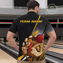 Load image into Gallery viewer, Custom Funny Yellow Turkey Bowling Team Men Quarter-Zip Shirts, Thanksgiving Bowling Shirt IPHW9784