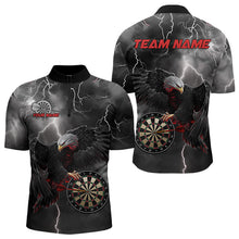 Load image into Gallery viewer, Custom Thunder Lightning Red Eagle Dart Quarter-Zip Shirts For Men, Dart Team Jerseys With Name IPHW8483