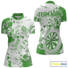 Load image into Gallery viewer, Custom Green Splatter Dartboard Darts Team Shirt For Women, Dart League Jerseys IPHW10598