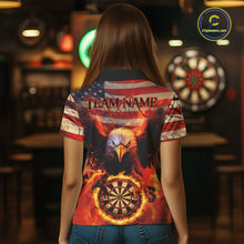 Load image into Gallery viewer, Custom Patriotic Eagle We The People Flame Darts Shirt For Women, Vintage US Flag Dart Shirt IPHW10600
