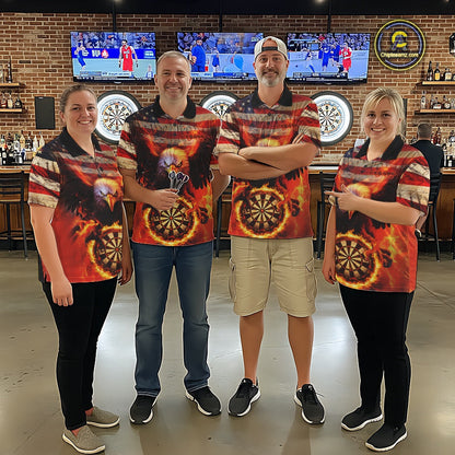 Custom Patriotic Eagle We The People Flame Darts Shirt For Men, Vintage US Flag Dart Shirt IPHW10600