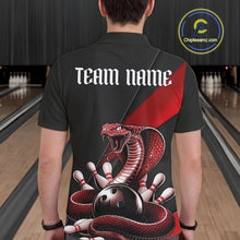 Load image into Gallery viewer, Custom Black And Red Cobra Snake Bowling Team Jerseys, Men Bowling Polo Shirts IPHW11085