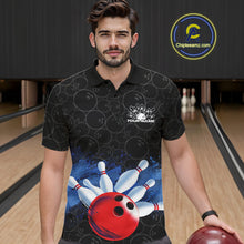 Load image into Gallery viewer, Custom Bowling Pattern Bowling Polo Team Shirts For Men, Bowling League Shirt IPHW9545
