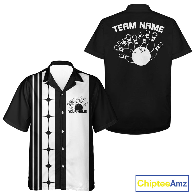Custom Vintage Bowling Hawaiian Shirt For Men And Women, Bowling Team Button Up Shirt IPHW10062