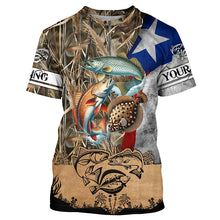 Load image into Gallery viewer, Texas Slam Camo Fishing TX Flag Custom Name Sun Protection Fishing Shirts Personalized Fishing gifts NQS337