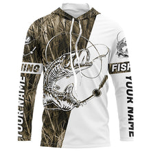 Load image into Gallery viewer, Grass Lake Camo Custom Fish Skull Long Sleeve Fishing Shirts, Fish Skeleton Fishing Jerseys IPHW7035