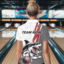 Load image into Gallery viewer, Custom Red Shark Bowling Polo Shirts For Women, Shark Bowling Team Tournament Outfits IPHW8728