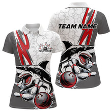 Load image into Gallery viewer, Custom Red Shark Bowling Polo Shirts For Women, Shark Bowling Team Tournament Outfits IPHW8728