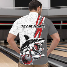 Load image into Gallery viewer, Custom Red Shark Bowling Quarter-Zip Shirts For Men, Shark Bowling Team Tournament Outfits IPHW8728