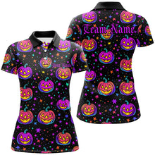 Load image into Gallery viewer, Colorful Pumpkins Custom Halloween Ladies Bowling Shirts, Halloween Team Outfits IPHW7602