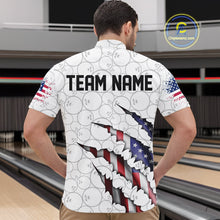 Load image into Gallery viewer, Personalized American Flag Bowling Team Shirts For Men And Women Patriotic Bowling Gifts IPHW5523