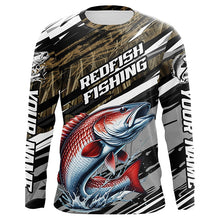 Load image into Gallery viewer, Personalized Redfish Fishing Long Sleeve Performance Shirts, Redfish Fishing Camo Jerseys IPHW6234