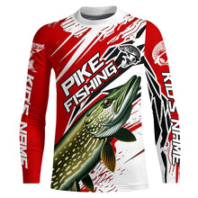 Load image into Gallery viewer, Northern Pike Fishing Custom Long Sleeve Tournament Shirts, Pike Fishing Jerseys | Red IPHW6242