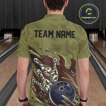 Load image into Gallery viewer, Custom Military Camo Bowling Polo Shirts For Men, Patriotic Veteran Bowling Team Shirt IPHW8038