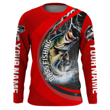 Load image into Gallery viewer, Personalized Bass Fishing Jerseys, Largemouth Bass Tournament Fishing Shirts | Red IPHW5703