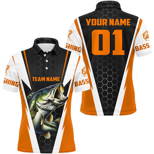 Personalized Bass Fishing Jerseys, Bass Fishing Team Polo Shirts | Orange IPHW4382