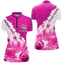 Load image into Gallery viewer, Pink Flame Strike Bowling Custom Team Shirts For Women, Bowler Outfit Bowling Team Jersey IPHW6256