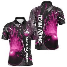 Load image into Gallery viewer, Custom Multi-Color Flame Bowling Ball Team Bowling Shirts For Men And Women, Bowling Tournament Jerseys For Bowlers IPHW6576