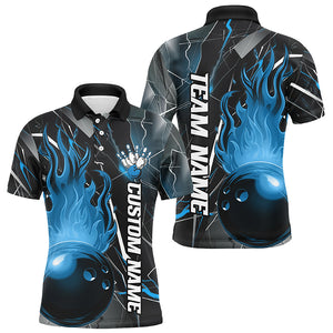 Custom Multi-Color Flame Bowling Ball Team Bowling Shirts For Men And Women, Bowling Tournament Jerseys For Bowlers IPHW6576