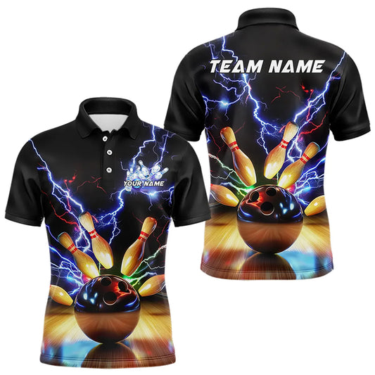 Custom Thunder Lightning Bowling Polo Team Shirts For Men, Colorful Bowling Jerseys IPHW8052
