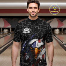 Load image into Gallery viewer, Custom Patriotic Eagle Men Bowling Team Shirt, US Flag Eagle Bowling League Shirt IPHW10191