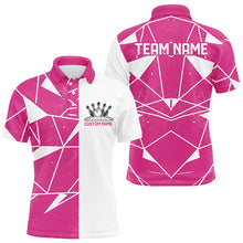 Load image into Gallery viewer, Pink Geometric Custom Unisex Bowling Team Shirts, Bowling Jerseys For Bowlers IPHW6265