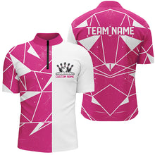 Load image into Gallery viewer, Pink Geometric Custom Unisex Bowling Team Shirts, Bowling Jerseys For Bowlers IPHW6265