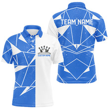 Load image into Gallery viewer, Blue Geometric Custom Unisex Bowling Team Shirts, Bowling Jerseys For Bowlers IPHW6266