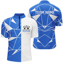 Load image into Gallery viewer, Blue Geometric Custom Unisex Bowling Team Shirts, Bowling Jerseys For Bowlers IPHW6266