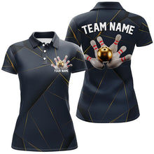 Load image into Gallery viewer, Custom Golden Bowling Shirts For Women, Flame Bowling Team Shirts Bowling Uniform IPHW7336