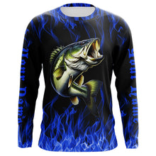 Load image into Gallery viewer, Custom Bass Fishing jerseys, Bass Long sleeve Fishing Shirts personalized Fishing gifts | blue IPHW3535