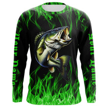 Load image into Gallery viewer, Custom Bass Fishing jerseys, Bass Long sleeve Fishing Shirts personalized Fishing gifts | green IPHW3536