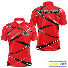 Load image into Gallery viewer, Custom Red Bowling Jerseys, Bowling Team Tournament Polo Shirts For Men IPHW11410