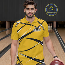 Load image into Gallery viewer, Custom Yellow Bowling Jerseys, Bowling Team Tournament Polo Shirts For Men IPHW11412