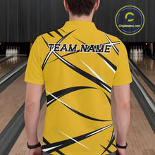 Load image into Gallery viewer, Custom Yellow Bowling Jerseys, Bowling Team Tournament Polo Shirts For Men IPHW11412