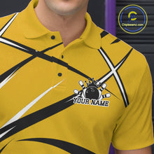 Load image into Gallery viewer, Custom Yellow Bowling Jerseys, Bowling Team Tournament Polo Shirts For Men IPHW11412