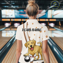 Load image into Gallery viewer, Custom Funny Labrador Retriever Dog Women Bowling Team Shirt, Dog Lovers Bowling Uniform IPHW10208