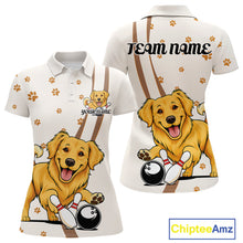 Load image into Gallery viewer, Custom Funny Golden Retriever Dog Women Bowling Team Shirt, Dog Lovers Bowling Uniform IPHW10209