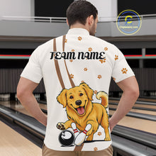 Load image into Gallery viewer, Custom Funny Golden Retriever Dog Men Bowling Team Shirt, Dog Lovers Bowling Uniform IPHW10209