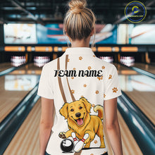 Load image into Gallery viewer, Custom Funny Golden Retriever Dog Women Bowling Team Shirt, Dog Lovers Bowling Uniform IPHW10209