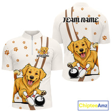 Load image into Gallery viewer, Custom Funny Golden Retriever Dog Men Bowling Team Shirt, Dog Lovers Bowling Uniform IPHW10209