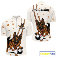 Load image into Gallery viewer, Custom Funny German Shepherd Dog Men Bowling Team Shirt, Dog Lovers Bowling Uniform IPHW10210