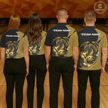 Load image into Gallery viewer, Custom Yellow Fire Dragon Bowling Jerseys, Dragon Bowling Team Men Polo Shirt IPHW10367