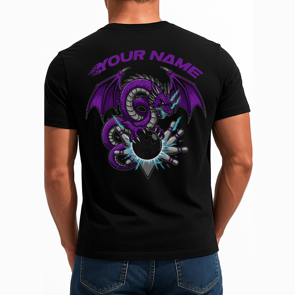 Personalized Bowling T-Shirts For Men, Purple Dragon Storm Style Team Apparel IPHW9076