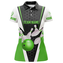 Load image into Gallery viewer, Bowling Shirts For Women Custom Name And Team Name Strike Bowling Ball And Pins, Team Bowling Shirts IPHW4945