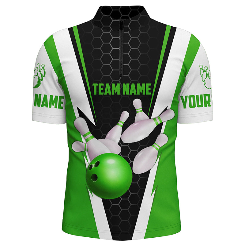 Bowling Shirts For Men Custom Name And Team Name Strike Bowling Ball And Pins, Team Bowling Shirts IPHW4945