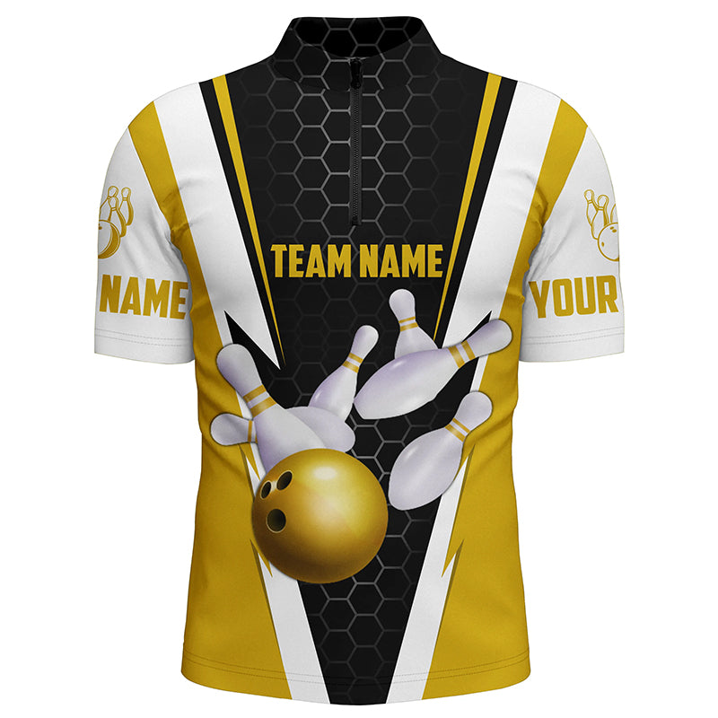 Bowling Shirts For Men Custom Name And Team Name Strike Bowling Ball And Pins, Team Bowling Shirts IPHW4947