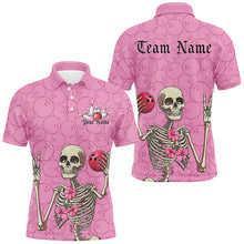 Load image into Gallery viewer, Custom Pink Halloween Bowling Shirts For Men, Funny Halloween Bowling Outfits IPHW7653