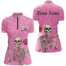 Load image into Gallery viewer, Custom Pink Halloween Bowling Shirts For Women, Funny Halloween Bowling Outfits IPHW7653